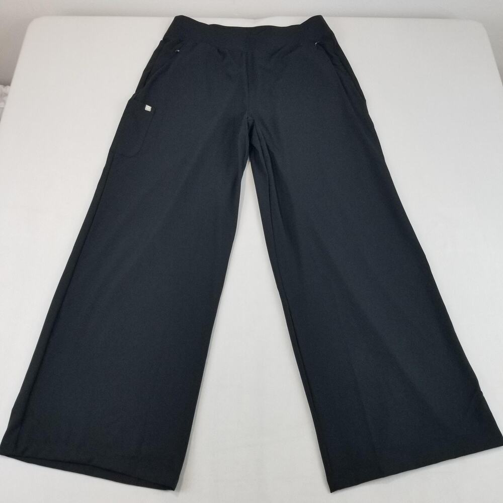Hypothesis Pants Womens Large Black Wide Leg Stretch Scrub Workwear HC4588W